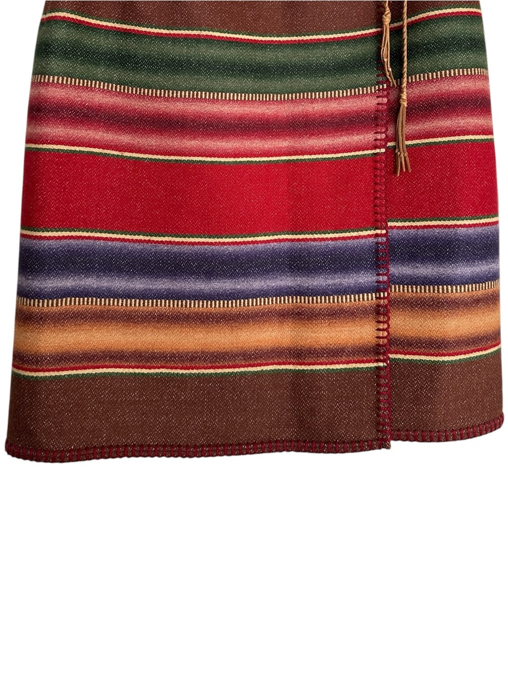 Vintage Ralph Lauren Country Wool Southwestern Wrap Skirt L USA 80s Ranch Core - Picture 4 of 16